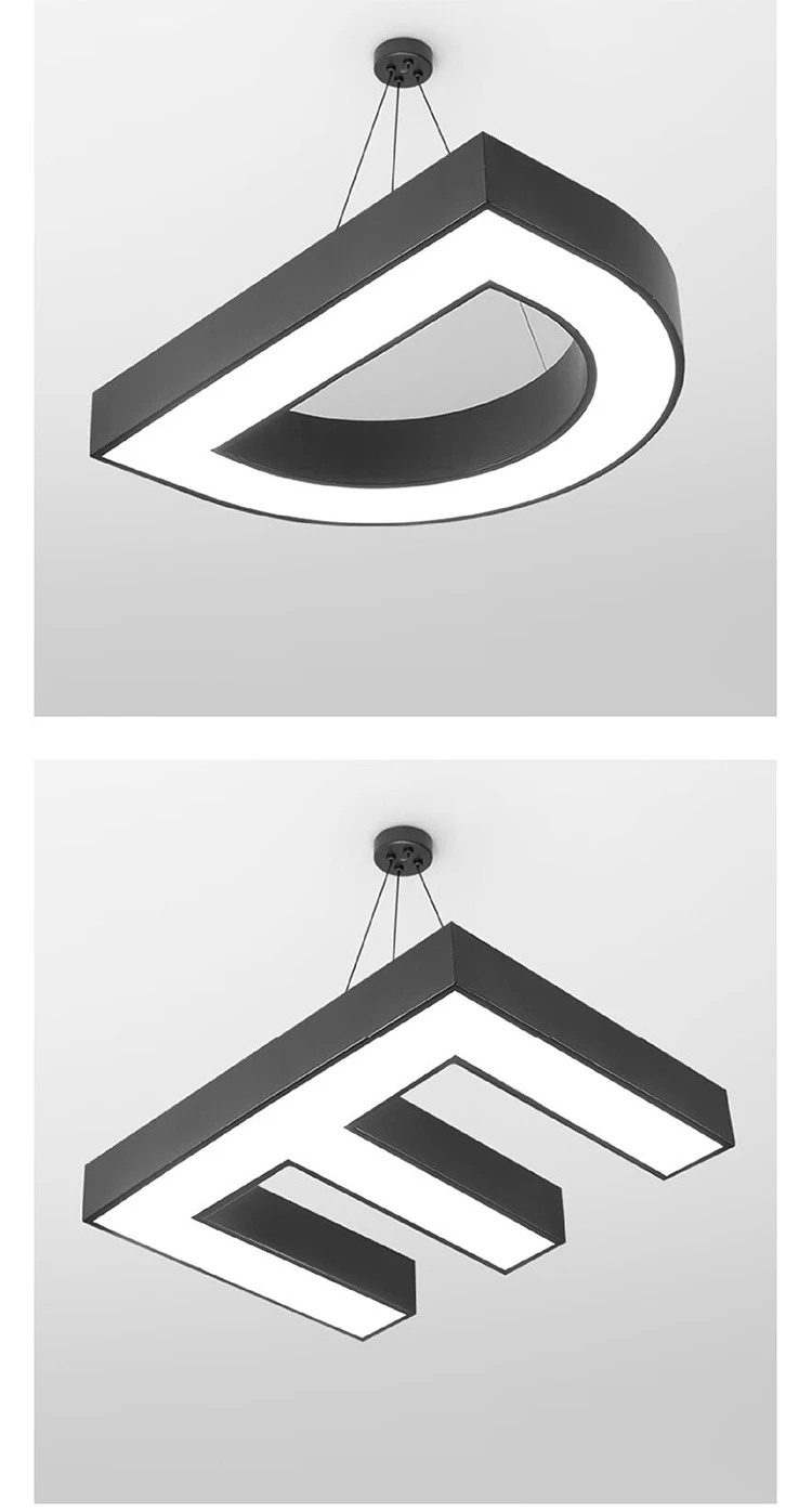 product modern style creative letter shape led digital lamp customized ceiling chandelier for stage dance room-16