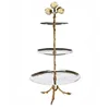 Godinger Leaf 22 1/2" High 3-Tier Brass and Silver Server