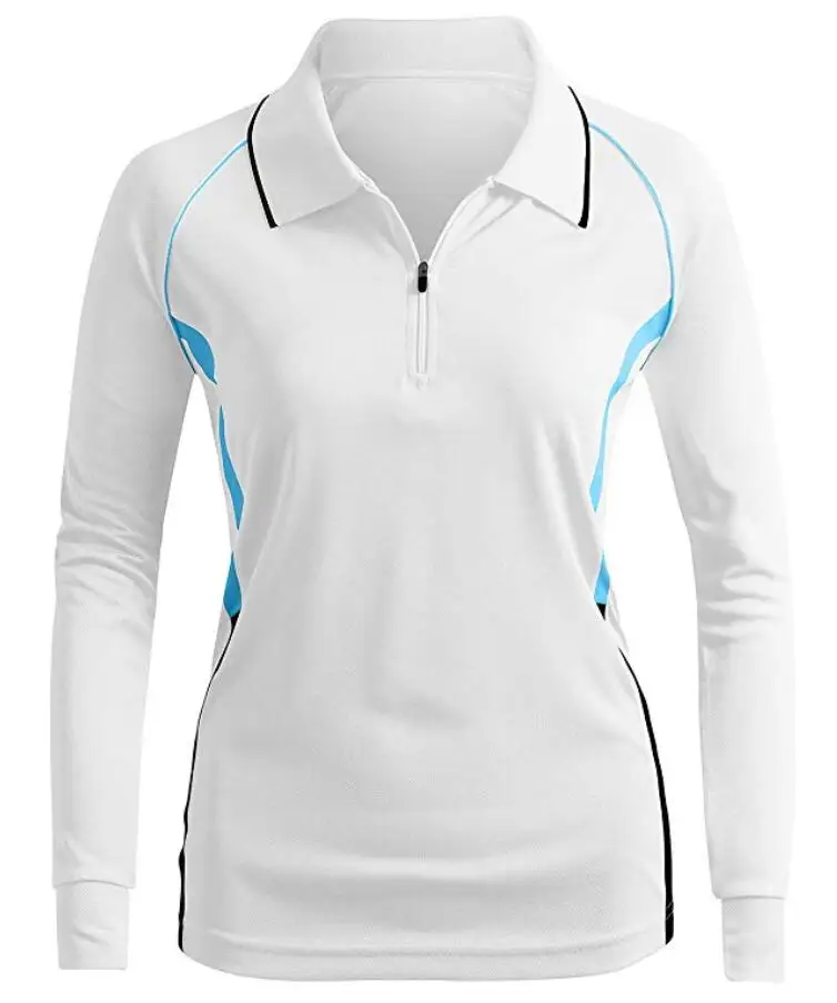 Women's Active Wear Polo Shirt Long Sleeve Zipup - Buy Women's Active ...