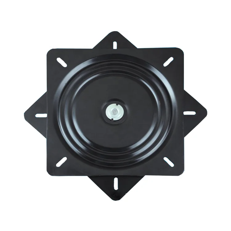 6 inch 360 Degree Rotation Black Square Dinner Table Swivel Plate for Chairs