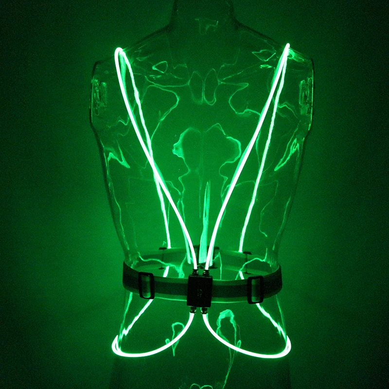 Led Flashing Light Running Safety Vest With Spotlight Usb Rechargeable