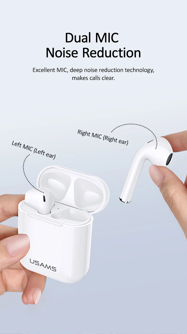 USAMS Amazon Promotional Wholesale Cheapest In-ear Wireless Music TWS Bluetooth Earphones Headphone - ANKUX.COM