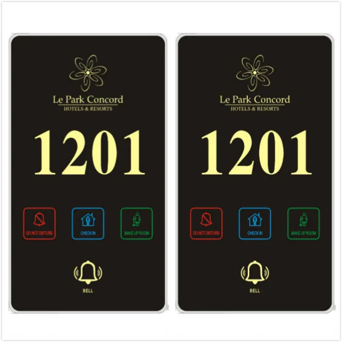 Hotel Electronic Doorplate with 5 Years Warranty Standard 86 Bottom Box and Touch Control for Hotel Room Service