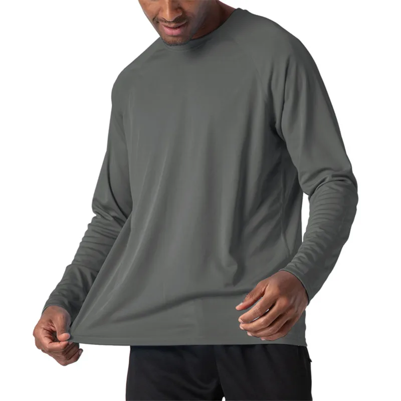 Ts097 Sun Protection Clothing Men's Running Shirt,Polyester Breathable