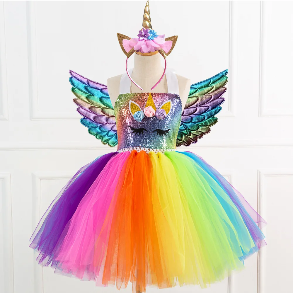 rainbow unicorn princess dress