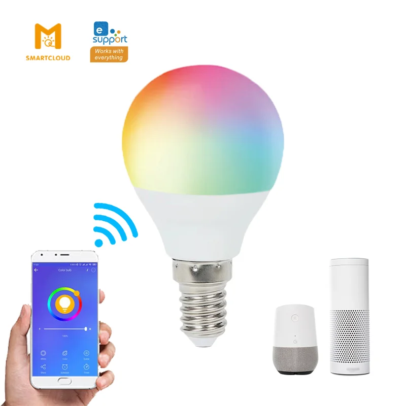 EWELINK SMART GLOBE compatible with Amazon Alexa and Google Assistant  RGBCW color changing smart led bulb wifi