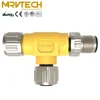 M12 T splitter Tee adaptor 5 Pin 5Pin 5P A D code coding IP67 Male Female Waterproof IP67 M12 Cable Connector