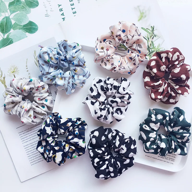 Wholesale Flower Hair Scrunchies Cute Hair Tie Women Elastic Hair Band ...