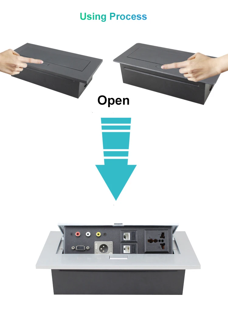 High-grade Aluminum Alloy Tabletop Multimedia Socket Multi-functional Desktop Socket