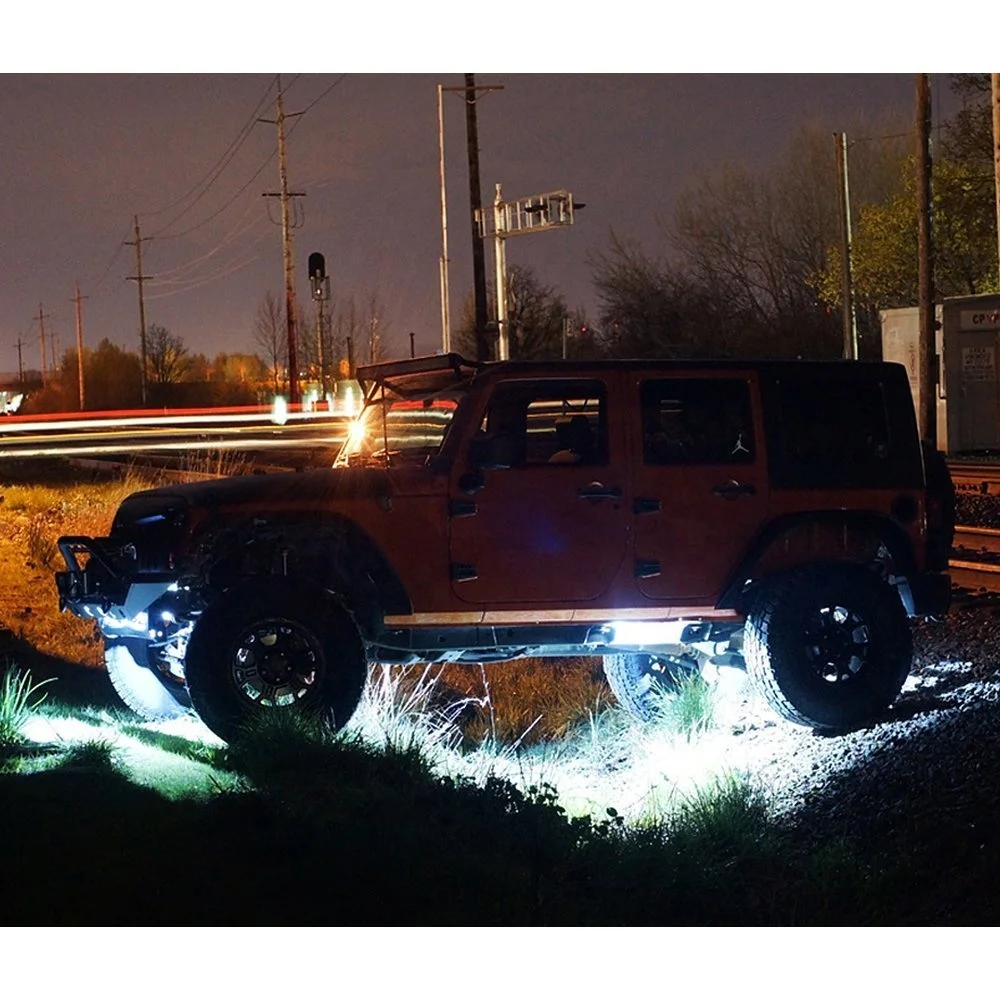 LED Bluetooth RGB light Atmosphere 2 inch 9W smartphone control color rgb led rock lights off road underbody light For JEEP Boat