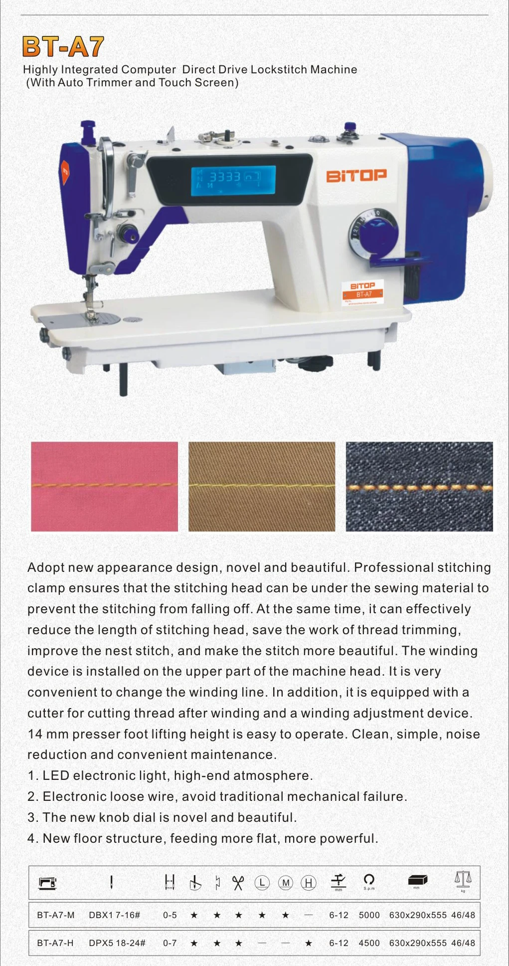 Bitop Bt9810d4 High Speed Electric Direct Drive Single Needle