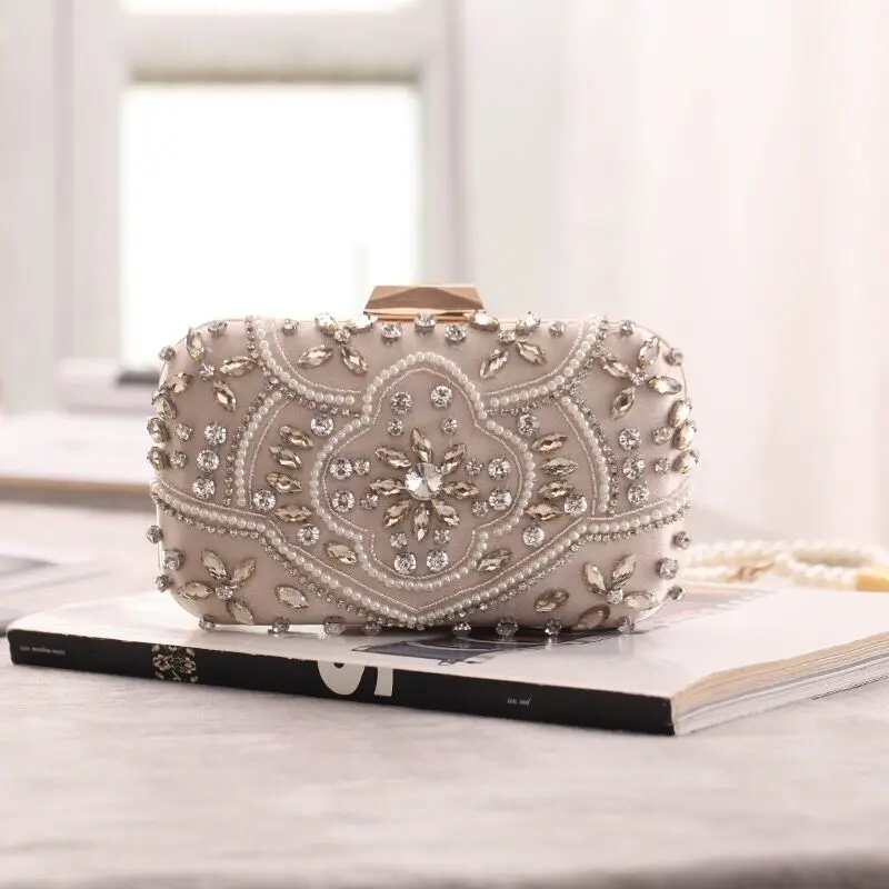 pearl and diamond clutch bag