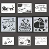 Good quality fashion design plastic kids Christmas stencils laser cutting stencil set