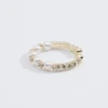 2019 fashion wholesale women new design pearl blink cubic zircon rings rose gold plated woman fashion jewelry ring