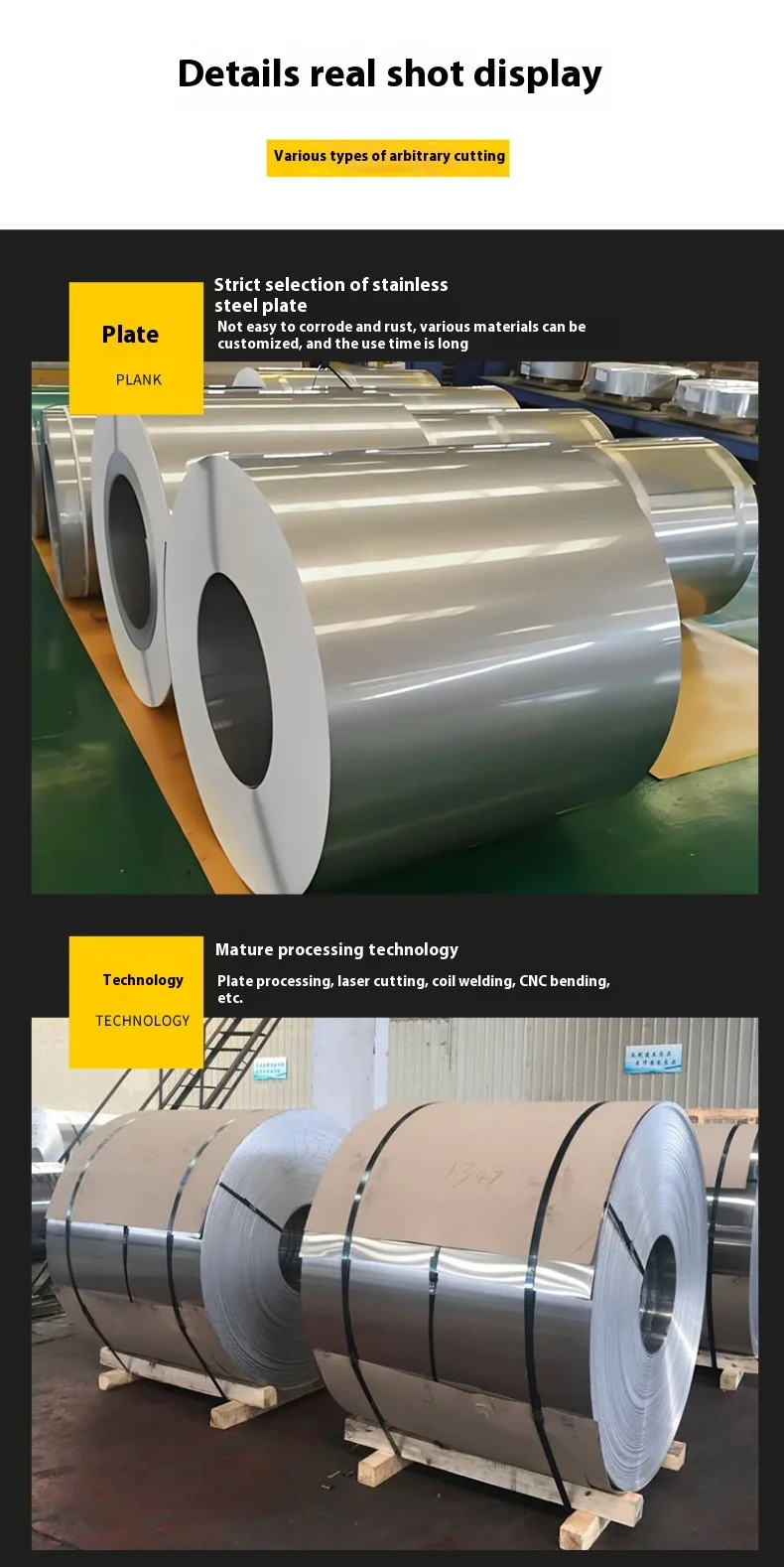 304 316 Stainless Steel Coil Aluminum Zinc Color Steel Plate Enclosure Profiled Plate Metal Products Category