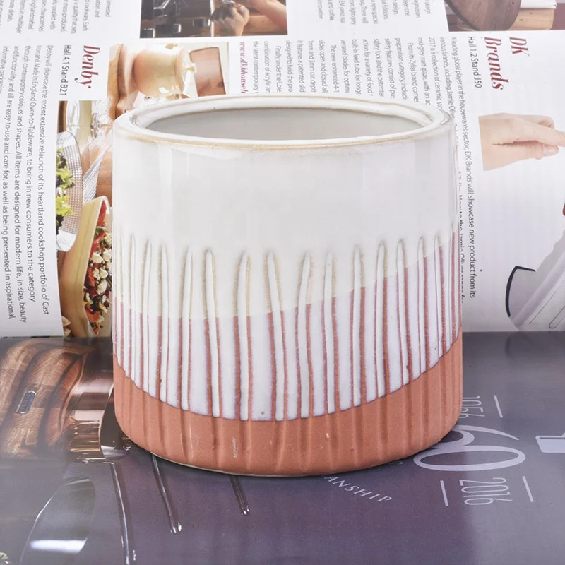 500ml Cylinder ceramic candle container frosted candle holders home decor