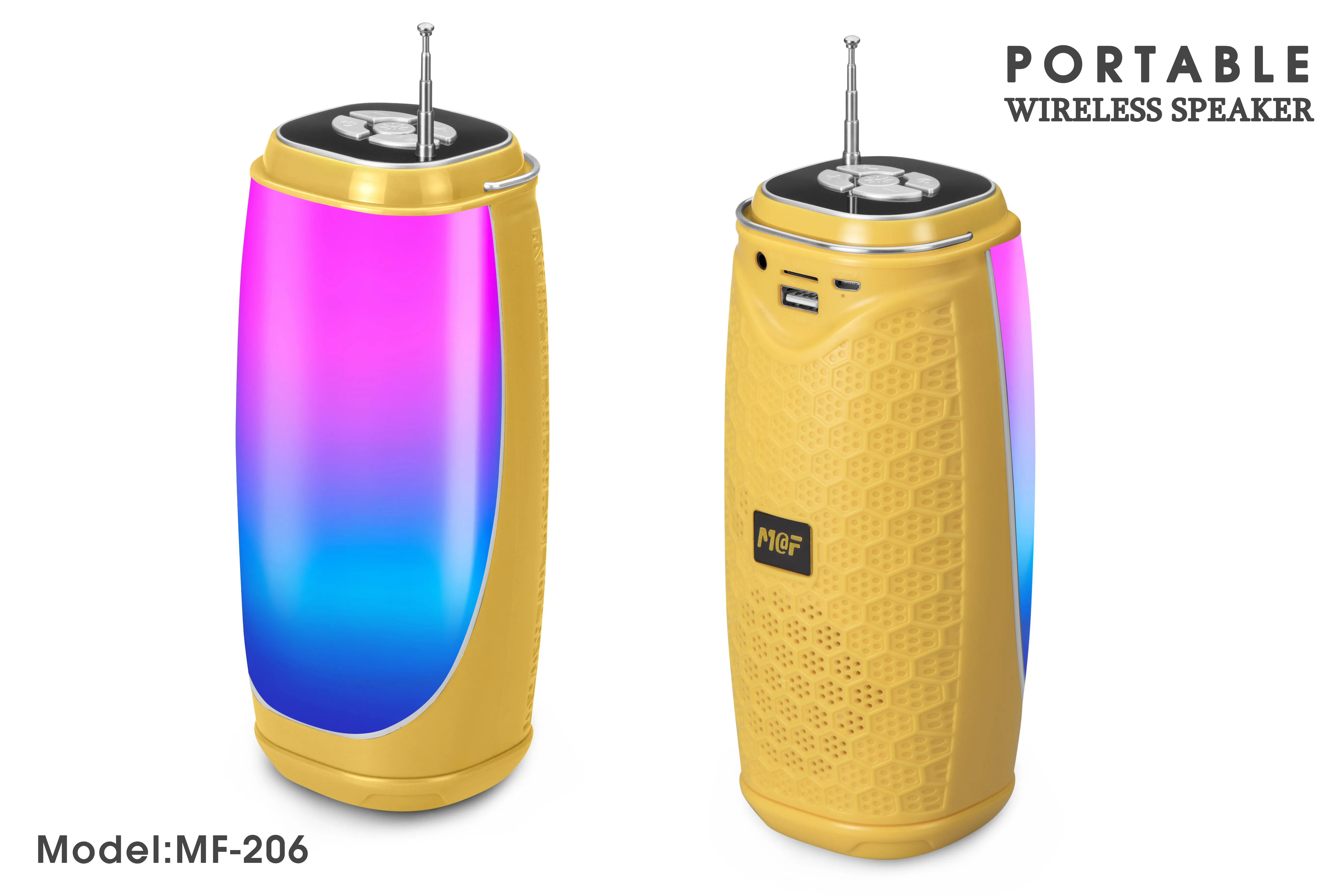 Portable colorful wireless bluetooth speaker with subwoofer, easy to carry, suitable for outdoor party activities - ANKUX.COM