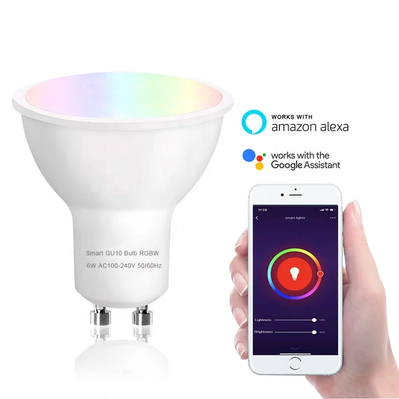 Gu10 5w Alexa Google Home SmartThings Compatible Led Smart Wifi Light Bulb