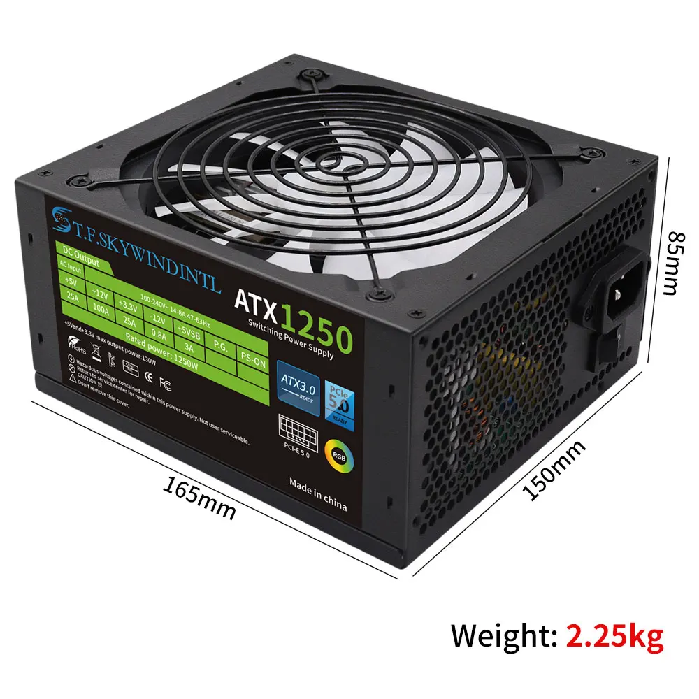 High Quality Pcie 5.0 Computer Switch Power Supply Atx 3.0 Pc Power Supply For Desktop Computer