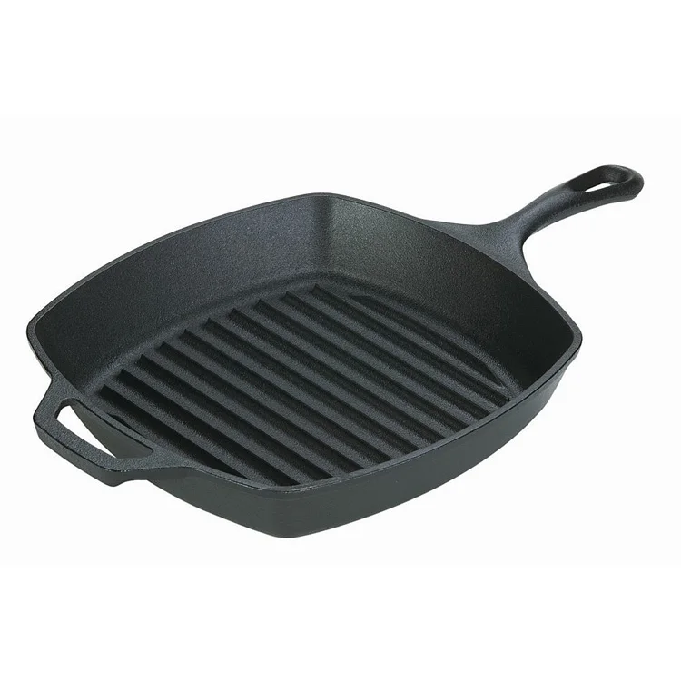 Black Ribbed Bottom Castiron Skillet For Lowfat Cooking Buy Cast