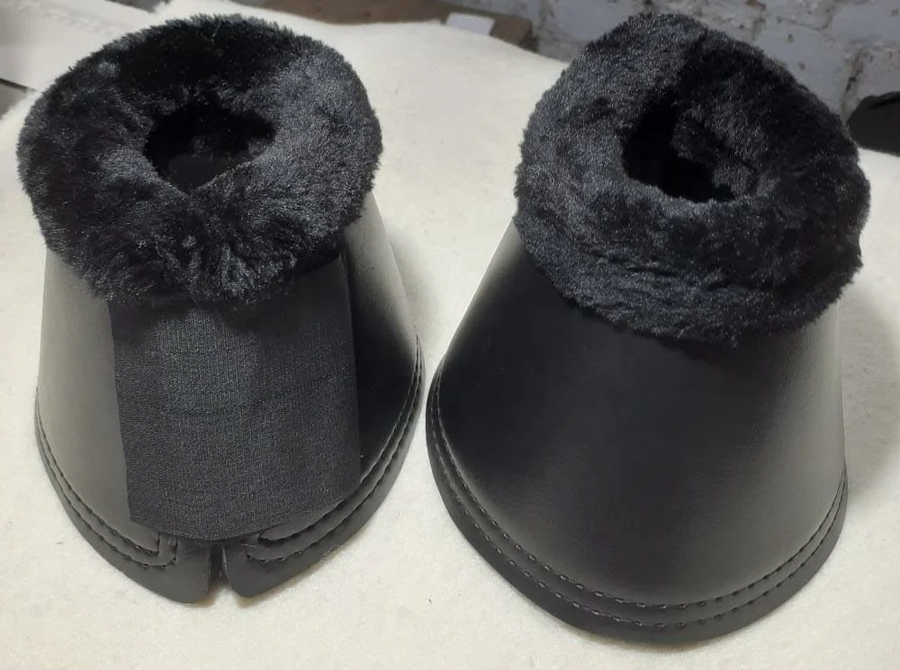 Customized Top Selling Neoprene Horse Bell Boot With Flap And Mink Fur