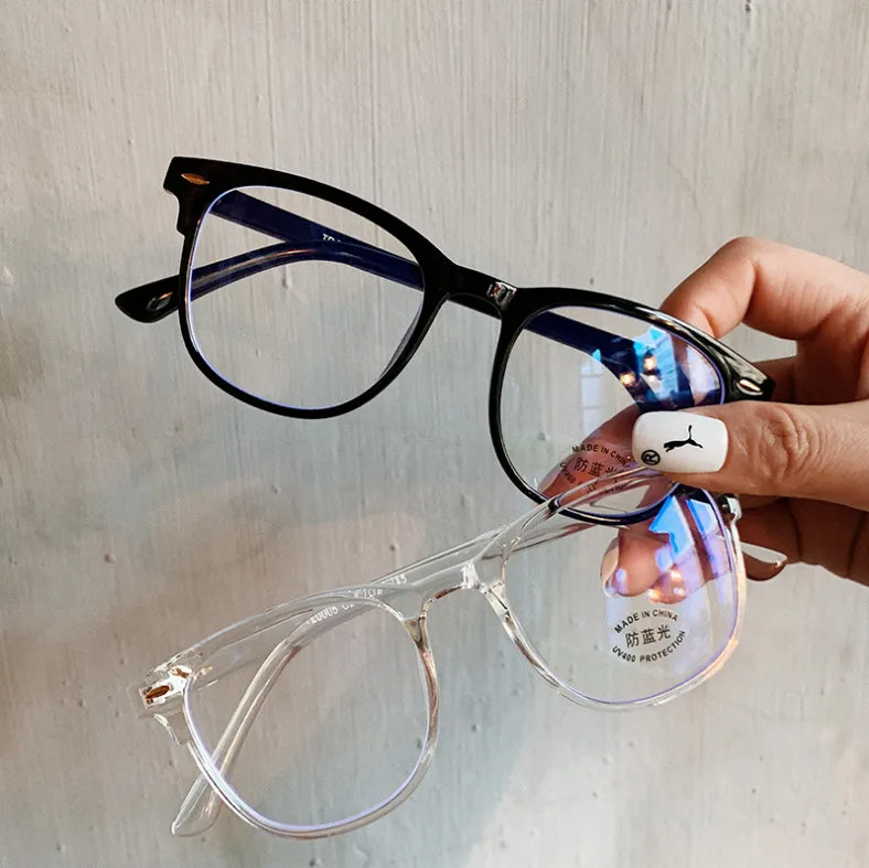 2021 Anti Blue Light Glasses Frames Women's Eyeglass Transparent Lens Computer Eyeglasses Square