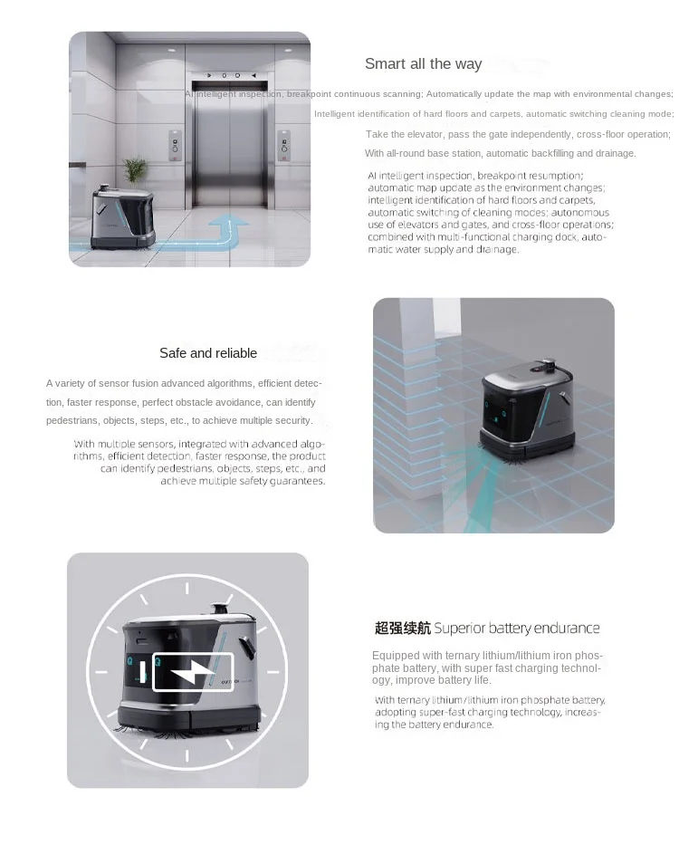 Yunli Xiaoqi Intelligent Ride-On Sweeping Robot Commercial Multifunctional Cleaning Robot for Shopping Malls Electric manufacture