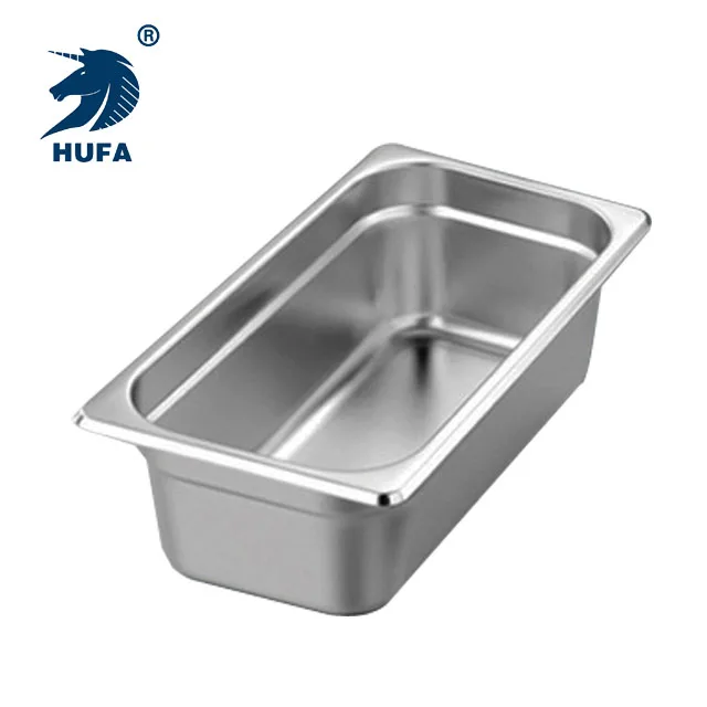 Customized 1/3 10cm Depth European Style Buffet Food Containers High Quality Gn Pan Stainless Steel Gastronorm Pan