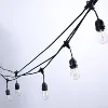 14.4M Standard Led Patio String Lights Black Cable Warm White Outdoor Globe Light String With S14 Bulbs For Wedding Party Decor