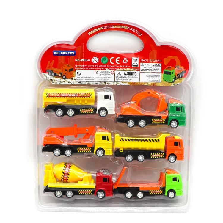 New Fashion Small Plastic Construction Vehicles Toys Set Pullback Truck