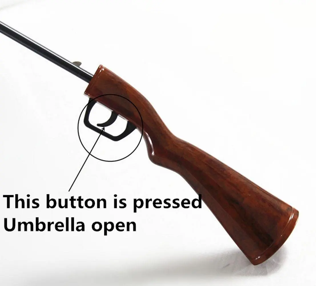 2020 Hot Sale Black Automatic Open 23inch Gun Rifle Shape Umbrella