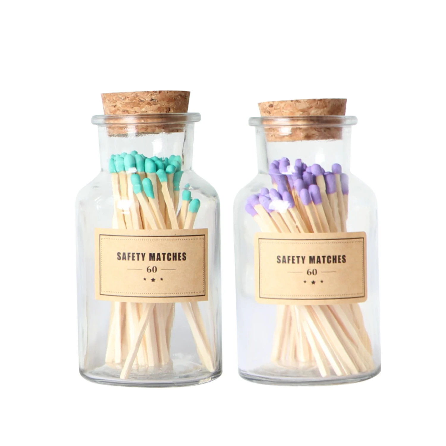 New Custom Colorful 40 Ml Match Sticks In Glass Jar Bottle Matches In