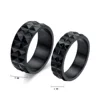 Cool south korea style 2019 new arrival black plated stainless steel couple ring for lover band