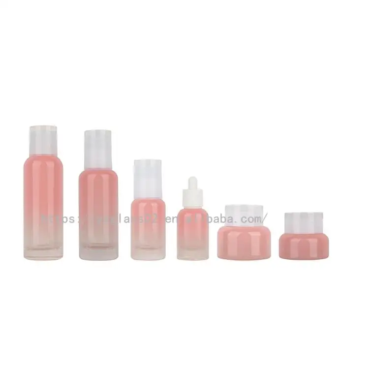 OEM Beauty cosmetic packaging  skincare glass bottles set 30g50g30ml40ml100ml120ml new design factory