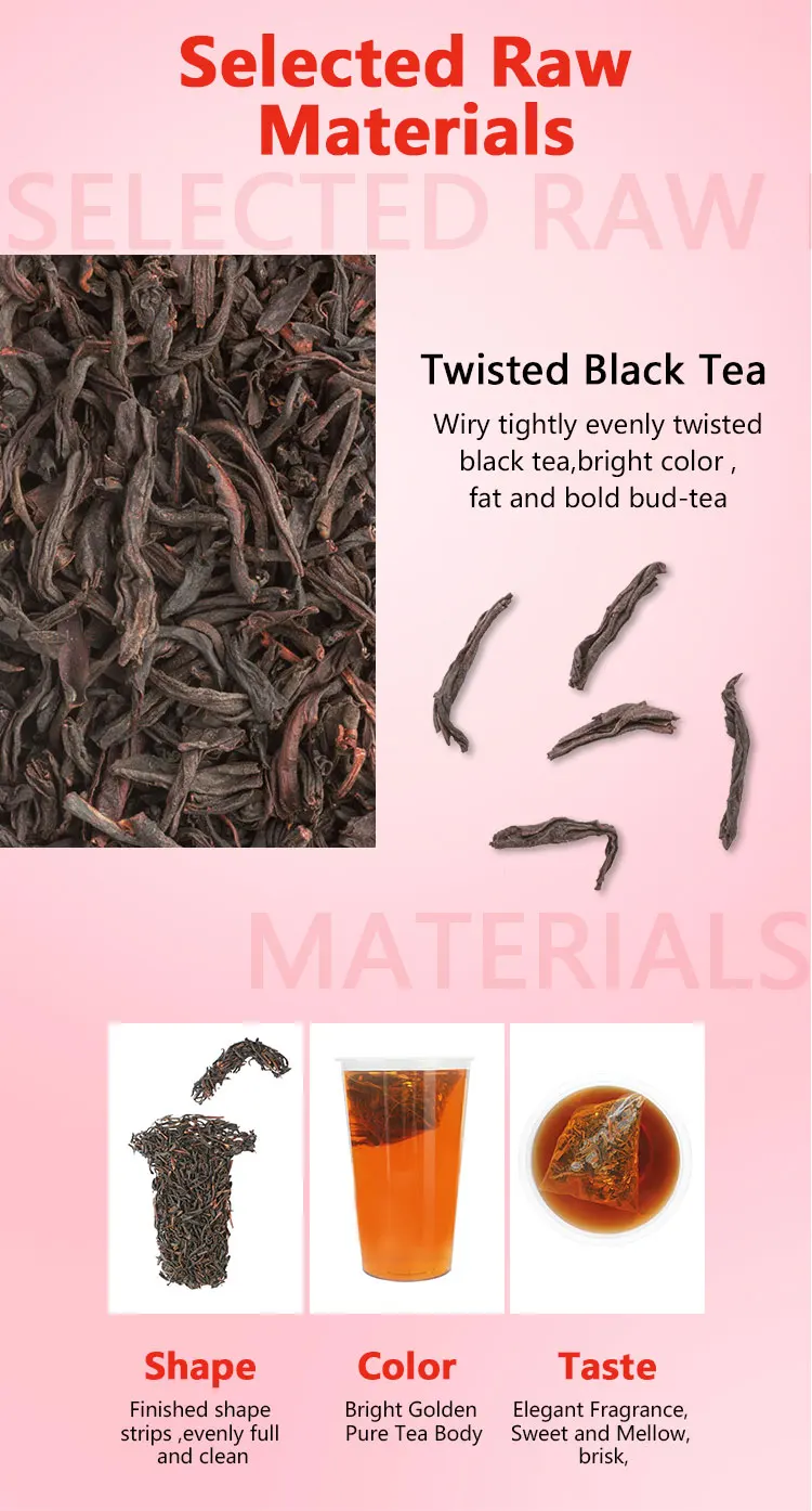 Organic Pure Ceylon Milk Tea Raw Material Strawberry Black Boba Bubble