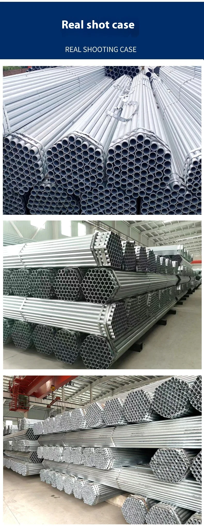 Q355B Hot Dip Galvanized Iron Steel Pipe for Construction Site and Greenhouse Hollow Frame Product