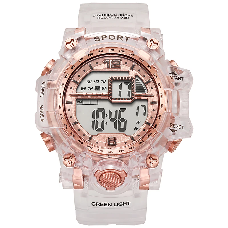 Luxury Big Size Transparent Hand Watch Waterproof Chronograph Digital Watches For Women Men Large Sport Digital Watch