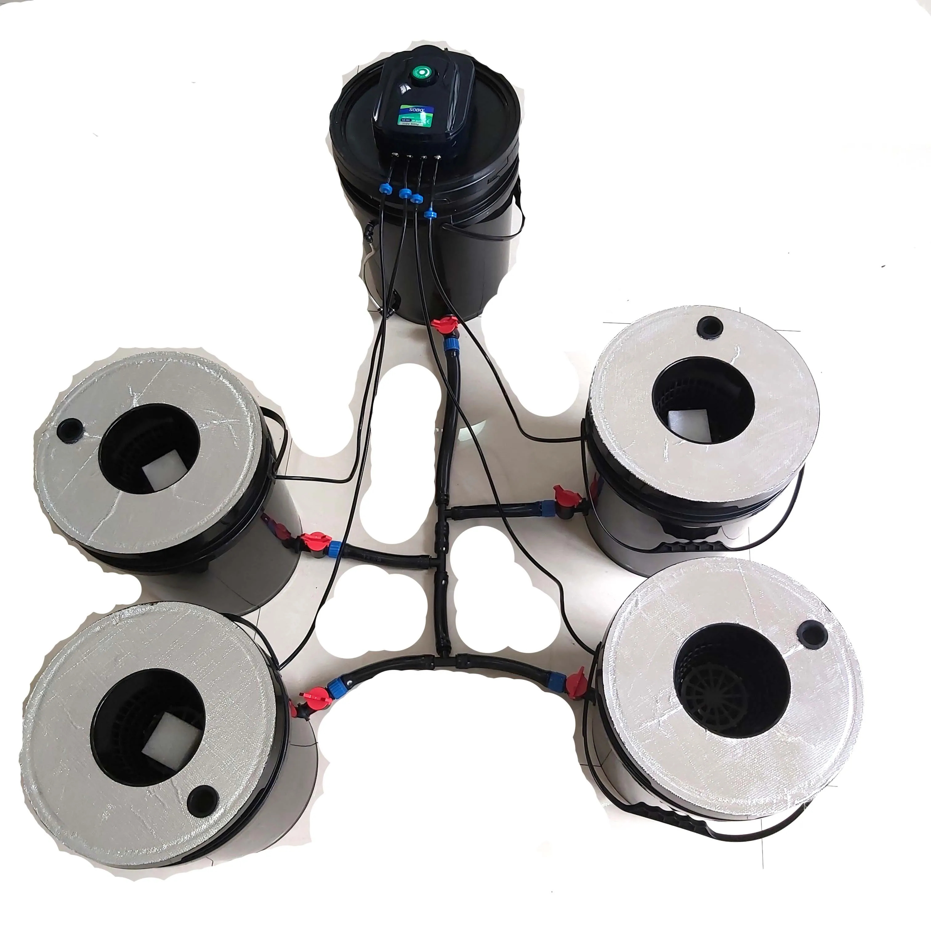 16 Buckets Hydroponic System With Reservoir Complete Indoor Growing