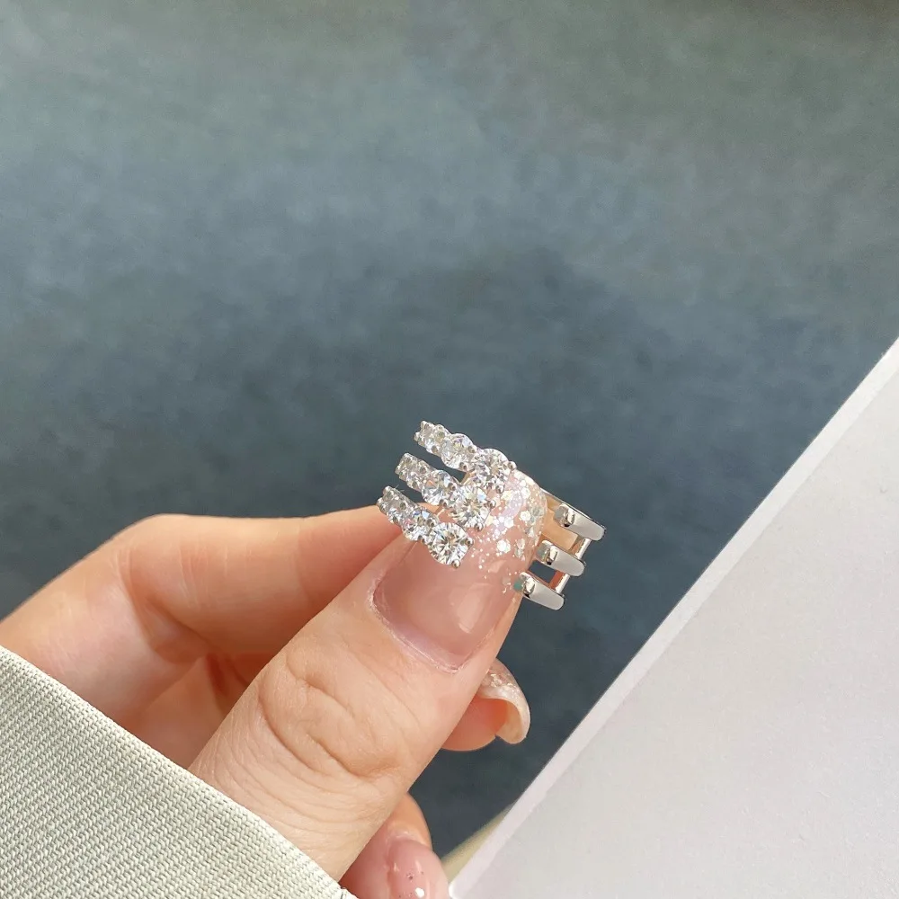 S925 Sterling Silver Niche Ins Fashion Light Luxury Ring for Women Snake-Shaped Wrapped Lab Diamond Rattan Man Silver Ring