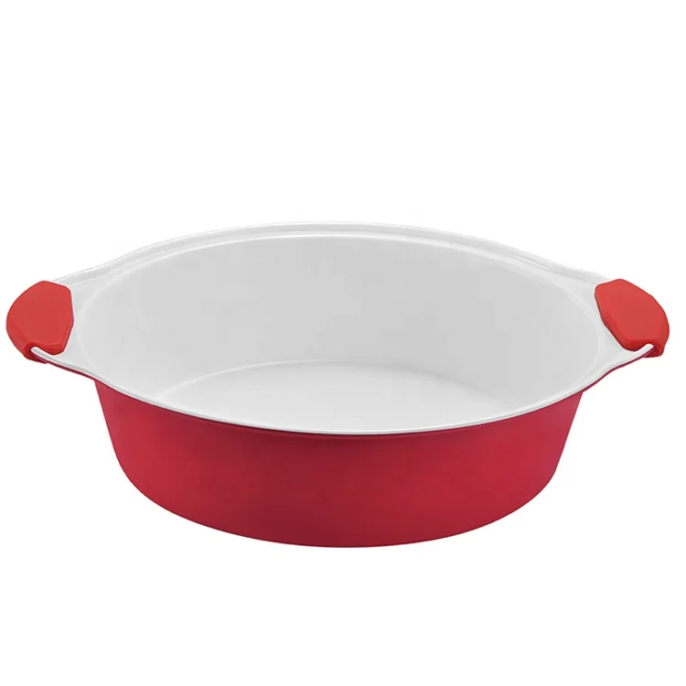 Silicone Handle Round Ceramic Coating Baking Tray,Cake Baking Pan Buy