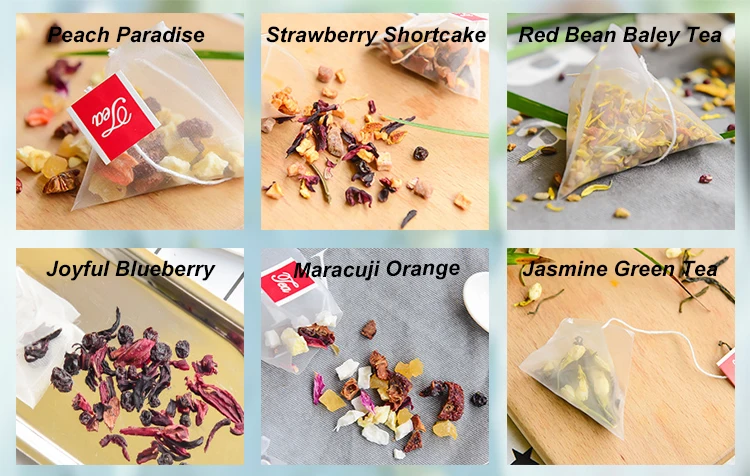 3g Private Label Chinese Dried Peach Oolong Apple Mixed Fruit Tea in Triangle Bags - 4uTea | 4uTea.com