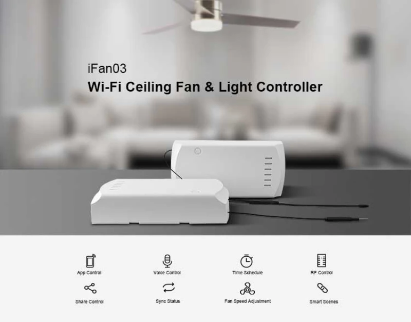 Sonoff Ifan03 Ceiling Fan Light Controller Wifi Smart App Remote