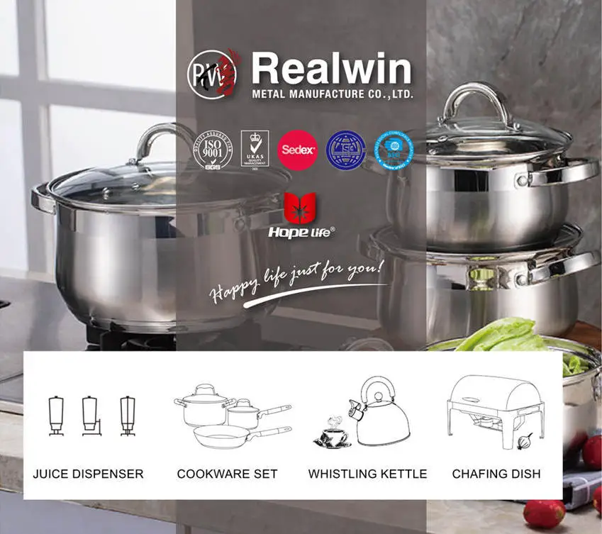 Gold Plated Handle Custom Stainless Steel La Sera Cookware Sets Uk