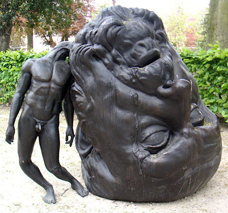 Creative Design Big Head Statue Our Ego Our Burden Sculpture Bronze