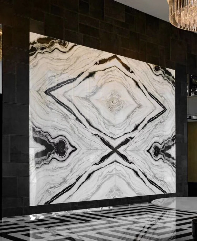 White Panda Marble Customized Luxury Premium Interior Decoration Material Natural Marble Floor Tiles For The House