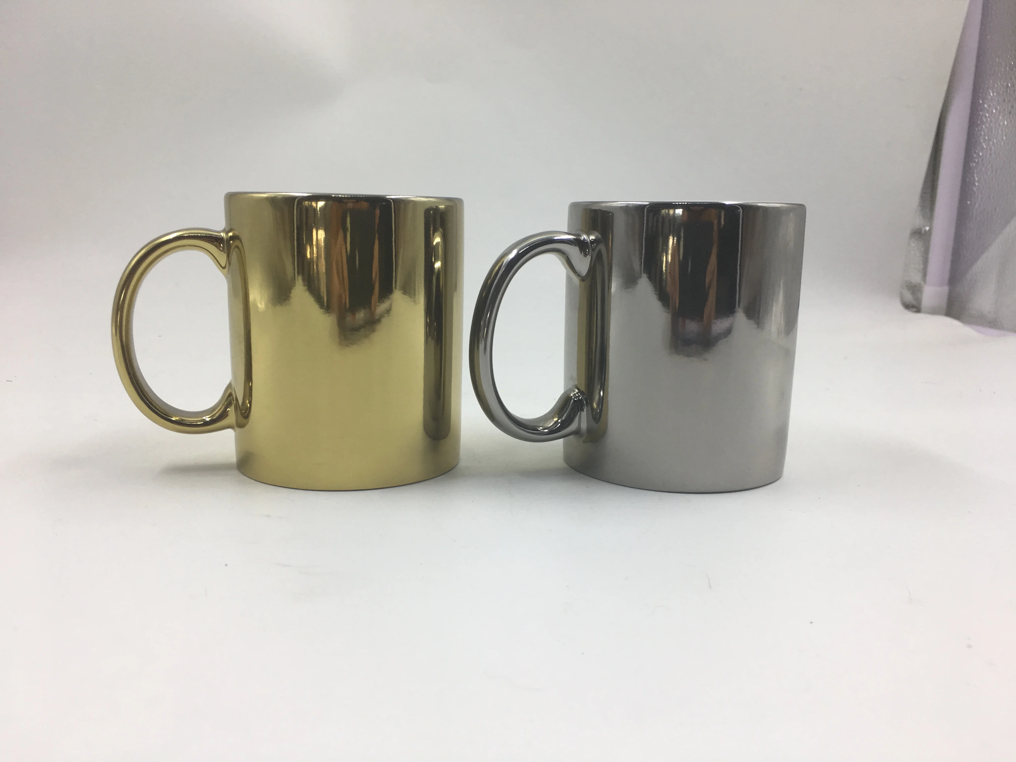 11 Oz Sublimation Goldsilver Glaze Mug With Handle For Tspromotion