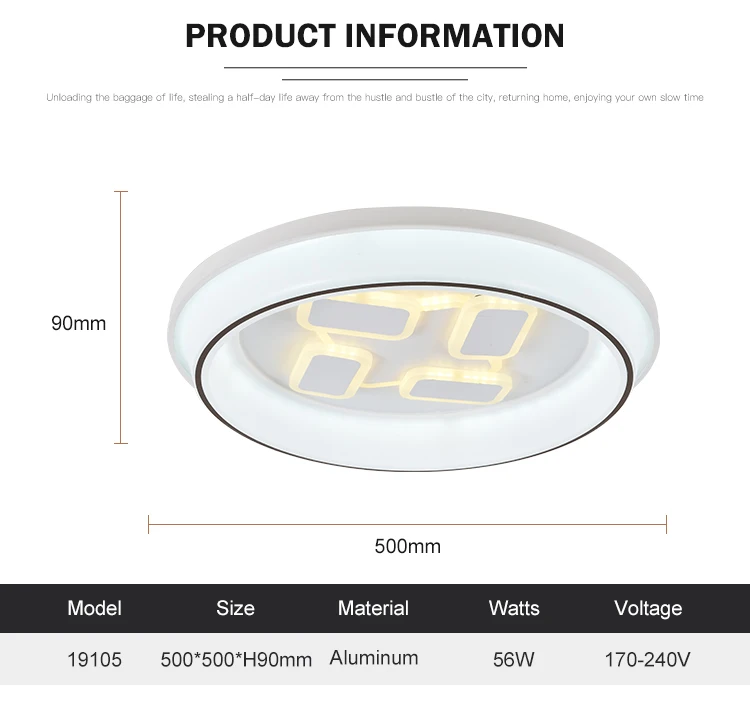 High quality fancy design home decoration round modern decor led ceiling lamp