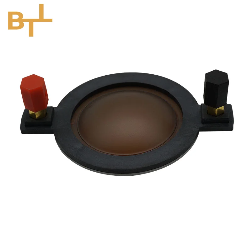 Side view of compression driver showing throat interface and mounting bolts