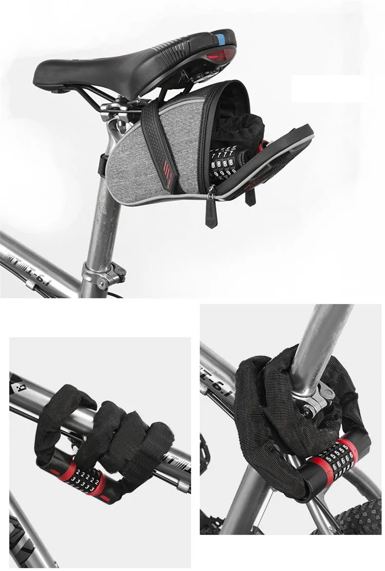 2020 New Design 5 Digit Combination Bike Anti-theft Bicycle Chain Password Lock,Mountain Bike Steel Lock