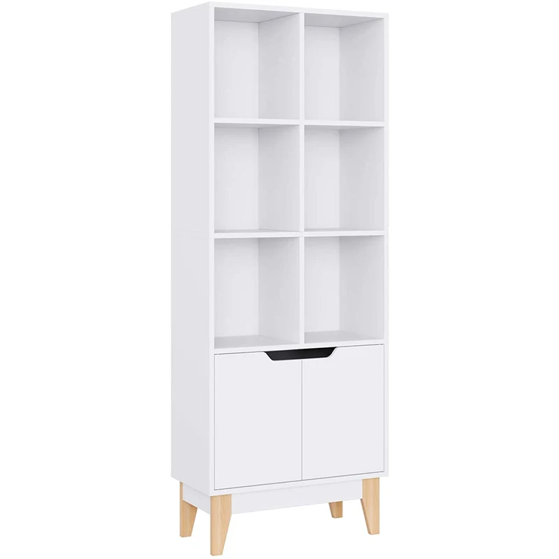 
Bookshelf white wood good quality hot sale minimalist bookcase bookshelf 